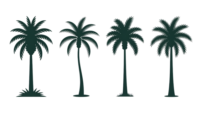 Dreamy tropical vibe with vintage palm tree silhouettes, perfect for adding a touch of summer nostalgia or coastal charm to your creative projects, ideal for travel themes