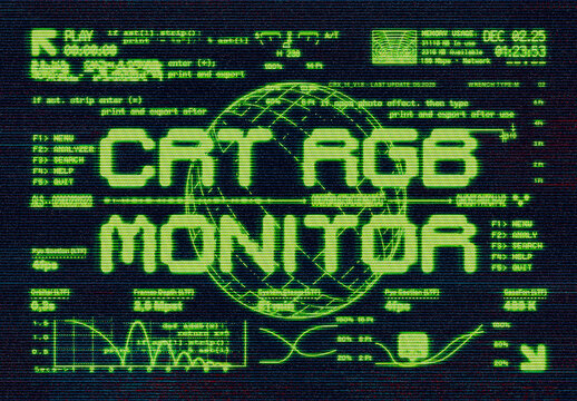 CRT Glowing Screen Text Effect Mockup
