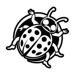 Glyph Style Ladybug Logos 
