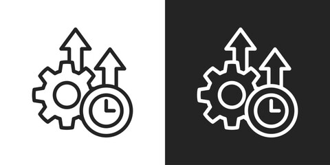 Productivity Icon In Black And White Line Style