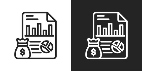 Report Icon In Black And White Line Style