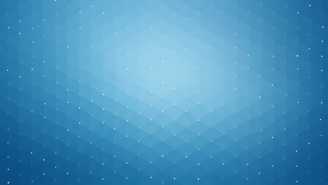 Abstract blue geometric network background with low poly triangular pattern and connecting dots.