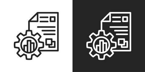Document Icon In Black And White Line Style