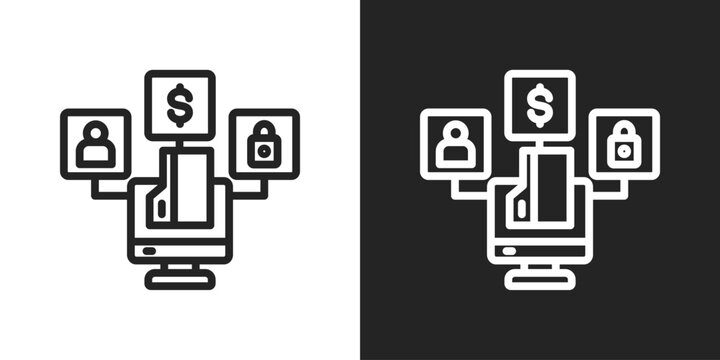 Classified Icon In Black And White Line Style