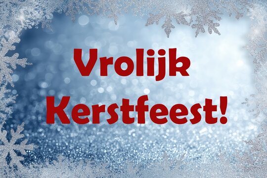 Christmas card in dutch language "Vrolijk Kerstfeest!" 