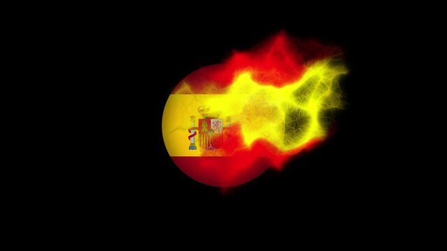 Futuristic Energy Concept Spain Flag Animation with Minimalist Icons and Smooth Transition Motion