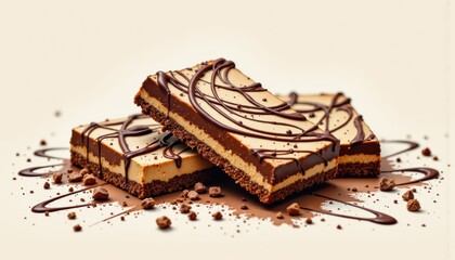 Rich chocolate covered dessert delicious dessert piece generously coated with rich melting chocolate offering sweet indulgence