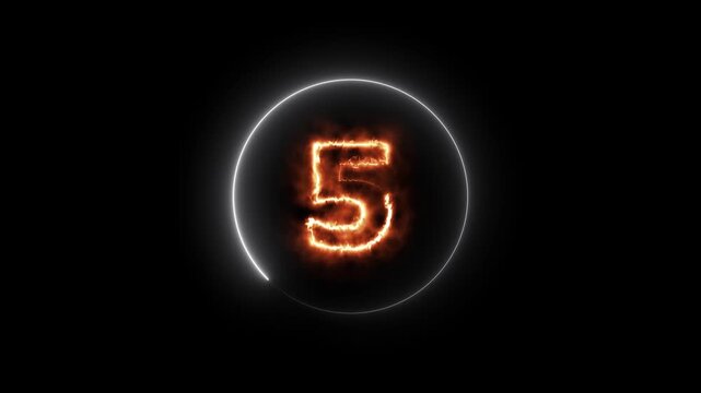 neon light 10 to 0 second digital countdown timer background. 10 seconds simple countdown timer animation.
