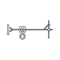 Lifting hook mechanism line art icon for construction equipment