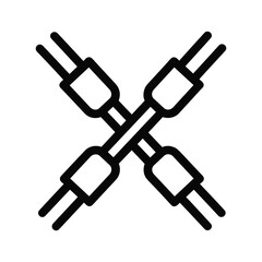 Interconnected cables digital network symbol connection diagram