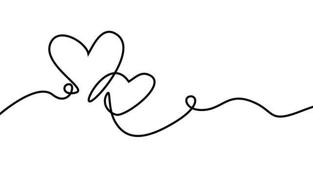 4k 2 Love oneline, continuous line, Offsett line, love animation, concept for wedding, invitation, marriage, relationship, mothership, mothers day, family, feliz dia de las madres