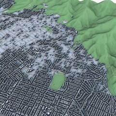 Cityscape Altadena Los Angeles County California United States, 3D Rendering