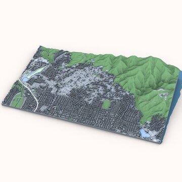 Cityscape Altadena Los Angeles County California United States, 3D Rendering