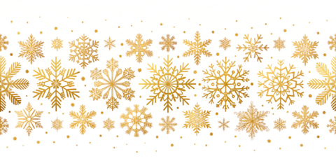 Gold Christmas Ornaments Border – Festive Line Art Hanging Decoration on Transparent Background	
