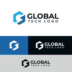 Geometric Letter G Tech Logo - Modern Futuristic Digital Symbol Design