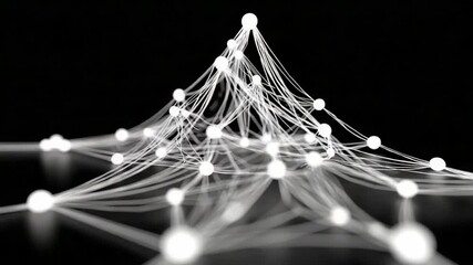 Abstract Neural Network: An intricate neural network of interconnected nodes and pathways, a visual representation of complex systems and interconnectedness.