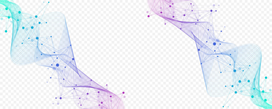 Abstract tech network connection dots. Digital background and big data technology. Blue background with plexus lines effect. Geometric background with abstract mesh.