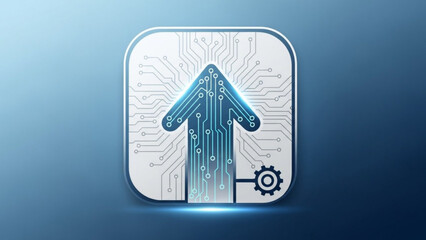 Technology growth arrow up circuit board digital transformation innovation concept design vector graphic