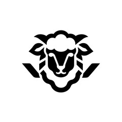 An emblem or mascot-style logo illustration focusing on a sheep's head with a thick, geometric wool appearance.
