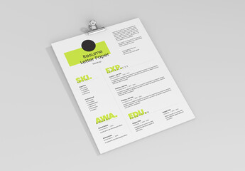 Resume US Letter Paper Mockup