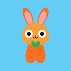 Cute easter bunny holding a colorful egg illustration