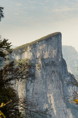 Tian-Men-Shan : Zhangjiajie China - Circa October, 2023: Landscape nature of gate of heaven orTianmen Cave in Tianmen Mountain Landmark National Park Of Zhangjiajie, Hunan , China.
