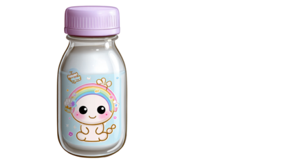 3D cartoon baby bottle transparent background