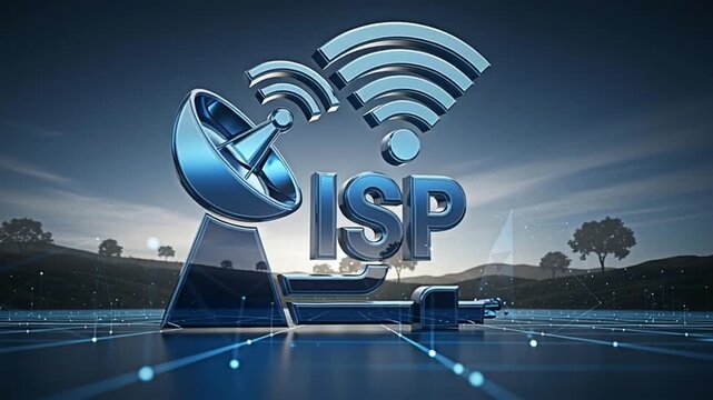 ISP logo design for the concept of Technology and Communication.