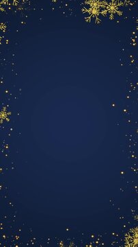 snow flakes border frame on blue animation,snow flakes new year and Christmas vertical social media motion design element	