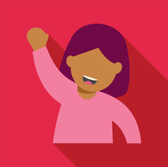 Diverse woman smiling, waving hand, greeting or saying goodbye