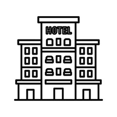 Fototapeta premium Hotel Building Outline Icon