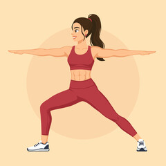 Yoga for Strength: Woman in Warrior II Pose (Virabhadrasana II)