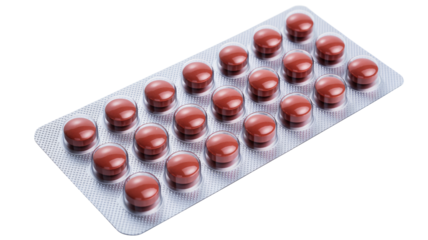 Brown pills in blister pack promising relief and wellness, promoting pharmaceutical research, healthcare accessibility, and the importance of medication