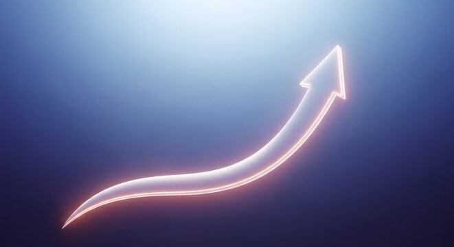 Abstract blue background vector illustration with upward arrows symbolizing business progress, financial growth, and market success