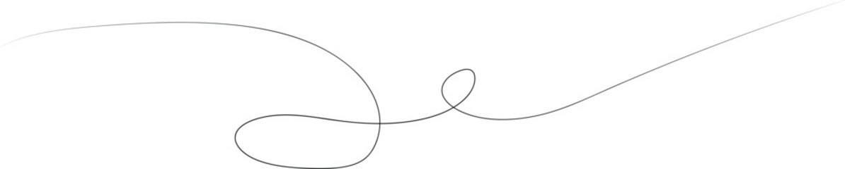 A delicate, swirling line, forming a graceful, looping design element.