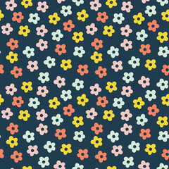 seamless pattern with small colorful flowers