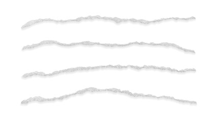 Fototapeta na wymiar Torn scrap pieces of paper. Vector isolated set of damaged pages with uneven edges. Document mockup, scraps of notebook, wallpaper or newspaper. Black sheet or empty note cutout collection