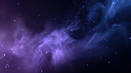 Fototapeta premium Purple nebula cloud with sparkling stars and calm cosmic glow