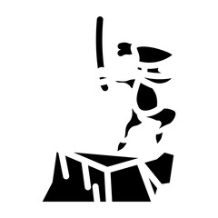 Mountain Ninja Vector Glyph Icon Design
