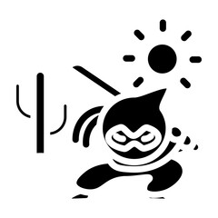 Desert Ninja Vector Glyph Icon Design