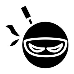 Ninja Symbol Vector Glyph Icon Design