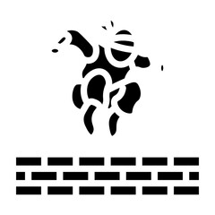 Ninja Wall Jump Vector Glyph Icon Design