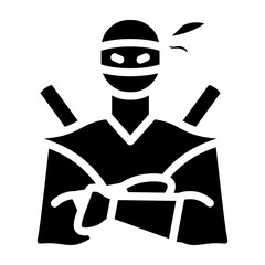 Master Ninja Vector Glyph Icon Design