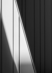 Abstract Black and White Architectural Detail With Geometric Lines and Dramatic Shadow Contrast