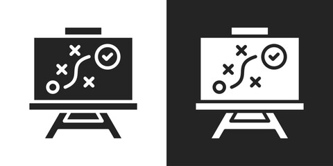 Strategy Icon In Black And White Glyph Style