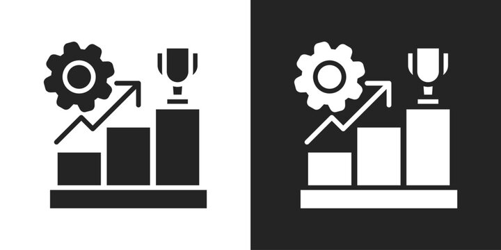 Goal Icon In Black And White Glyph Style