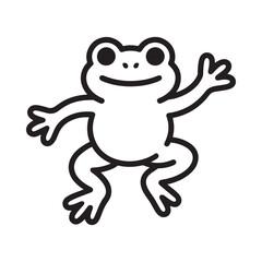 Joyful cartoon frog with arms outstretched in a happy pose