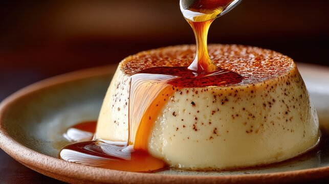 Caramel Flan with Drizzling Syrup - Powered by Adobe