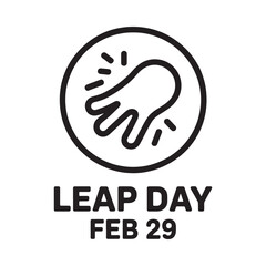 Fototapeta premium Leap day february 29th celebration icon with text