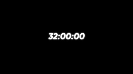 Digital Timer Displaying 44 Hours 48 Minutes 00 Seconds on Black Background countdown clock
